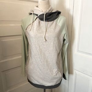 Ampersand Double Hoodie, Large, Mint with Gray